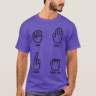 Camiseta pedra papel tesoura serra de mesa amigo
