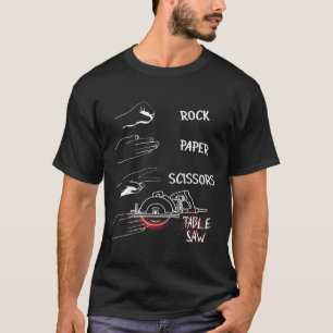 Camiseta Pedra Papel Tesoura Serra de Mesa Ferramentas Elét