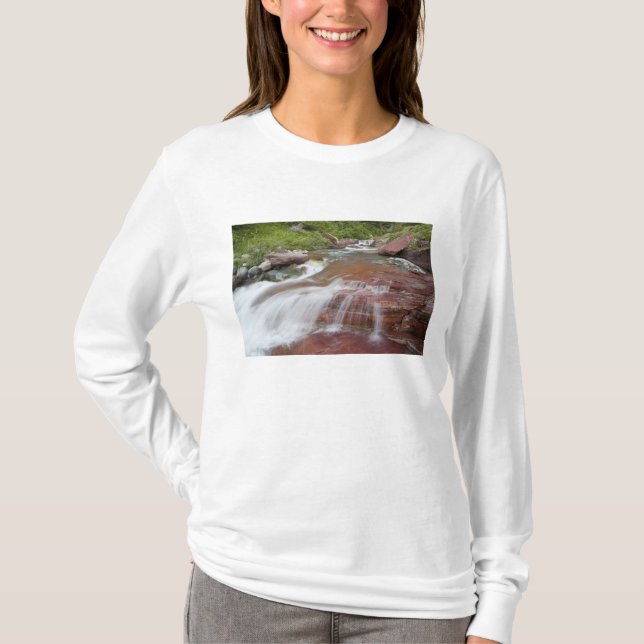 Camiseta Pedra vermelha em Baring Creek na Glacier National (Frente)