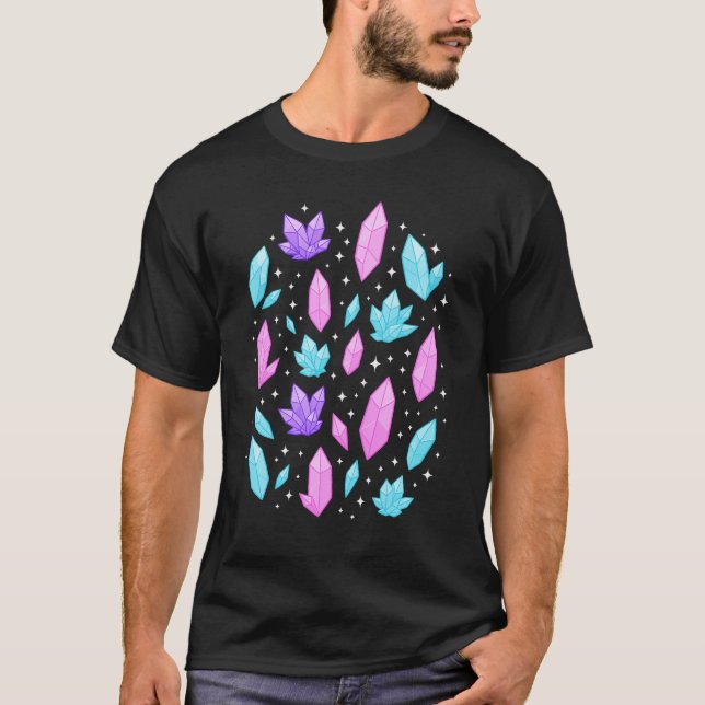 Camiseta Pedras coloridas no espaço cósmico (Frente)