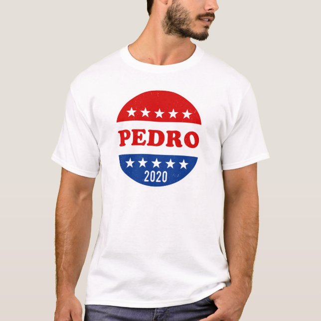 Camiseta Pedro Vote Botão 2020 Eleições (Frente)