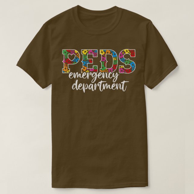 Camiseta PEDS Emergency Department Doctor RN ER Pediatric E (Frente do Design)