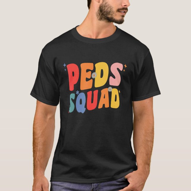 Camiseta Peds Retro Enfermeiro Pediátrico Com Enfermagem De (Frente)