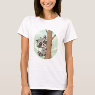 Camiseta Peek-a-Boo Raccoon - Uma Floresta Fria e Bonita Am