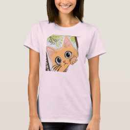 Camiseta Peekaboo Kitten - Design de Gato Bonito para Bebês