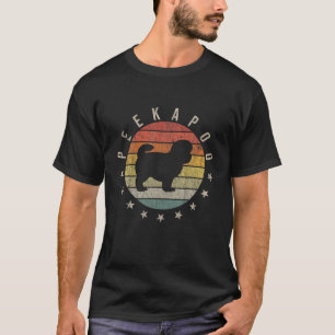 Camiseta Peekapoo Paw Vintage Pai Mãe Mulheres Pet