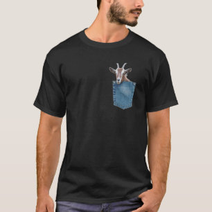 Camiseta Peeking Baby Goat In Pocket - Fazenda De Quintal E