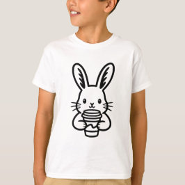 Camiseta Peeking Bunny with Coffee Cup