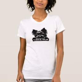 Camiseta Peeking Yorkie Black Silhouette Yorkie Mãe
