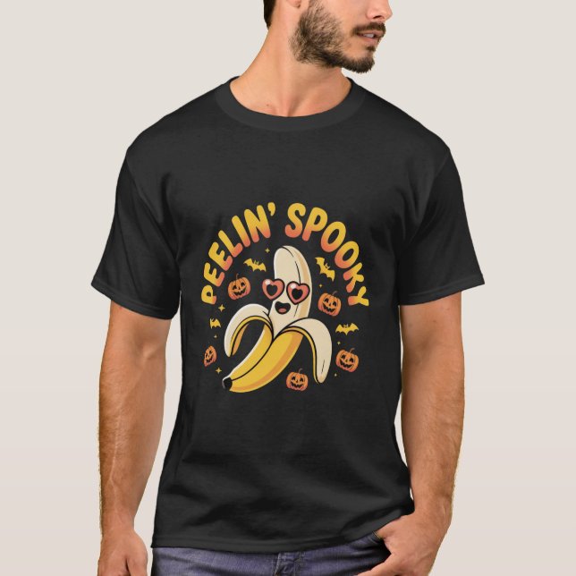Camiseta Peelin' Spooky Banana Pun Cute Halloween Design (Frente)