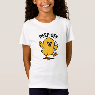 Camiseta "Peep Off" - Engraçado T-Shirt Pintinho Zangado