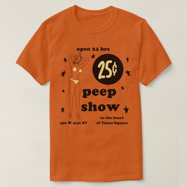 Camiseta Peep Show de 25 centavos (Frente do Design)