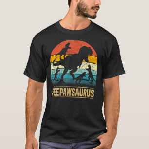 Camiseta Peepaw Dinosaur T Rex Peepawsaurus 4 Crianças Pai