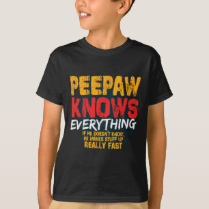 Camiseta Peepaw Sabe Tudo Engraçado Dia de os pais De Peepa