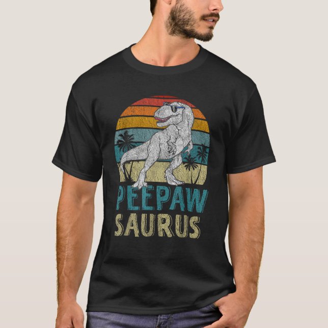 Camiseta Peepawsaurus T Rex Dinossaur Unisex Adultos Crianç (Frente)