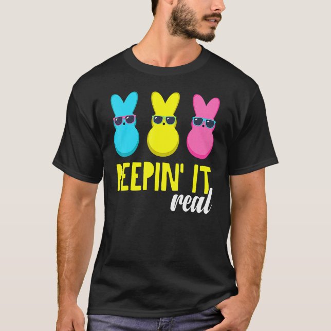 Camiseta Peepin It Real Felz pascoa Bunny Egg Hunt (Frente)