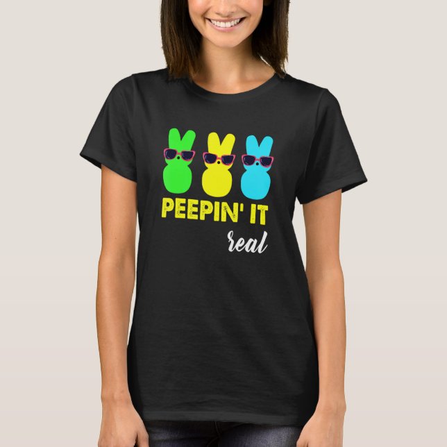Camiseta Peepin It Real Felz pascoa Bunny Egg Hunt (Frente)