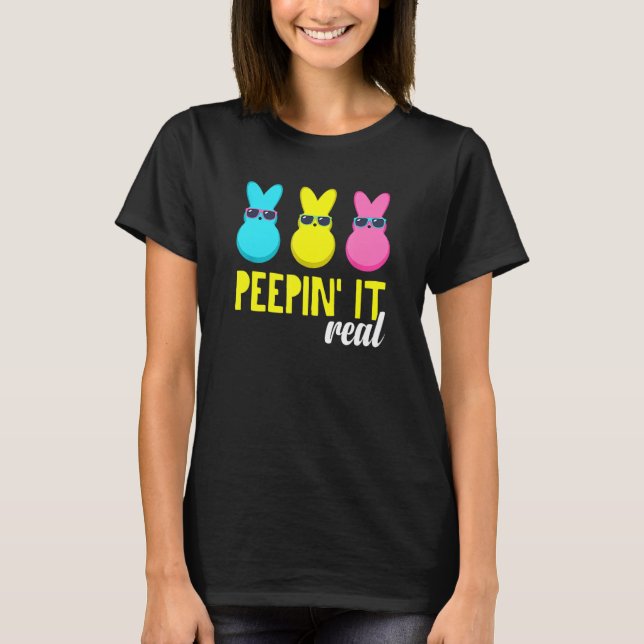 Camiseta Peepin It Real Felz pascoa Bunny Egg Hunt (Frente)