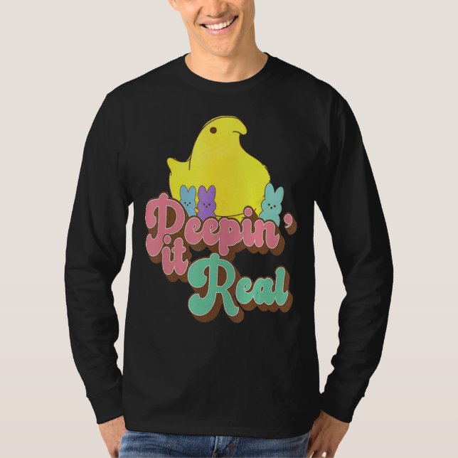 Camiseta Peepin It Real Felz pascoa Bunny Egg Hunt 1 (Frente)