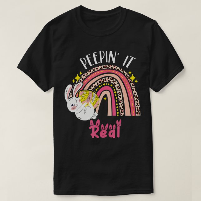 Camiseta Peepin It Real Felz pascoa Bunny Toddler Peepin I (Frente do Design)