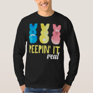 Camiseta Peepin It Real Shirt Felz pascoa Bunny Egg Hunt
