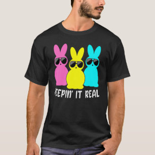 Camiseta Peepin'It Real Bunnies Felz pascoa Bunny For Eas