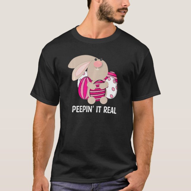 Camiseta "Peepin'It Real Easter Bunnies Bunny Páscoa Huntin (Frente)