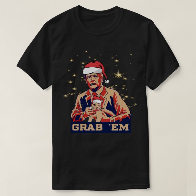 Camiseta Pega Em Gato Engraçado Preguiçoso Tshirt De Natal  (Frente do Design)