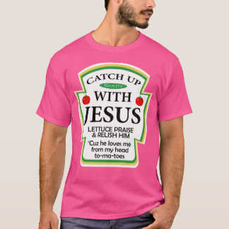 Camiseta Pegada com Jesus Engraçado Presente Cristão