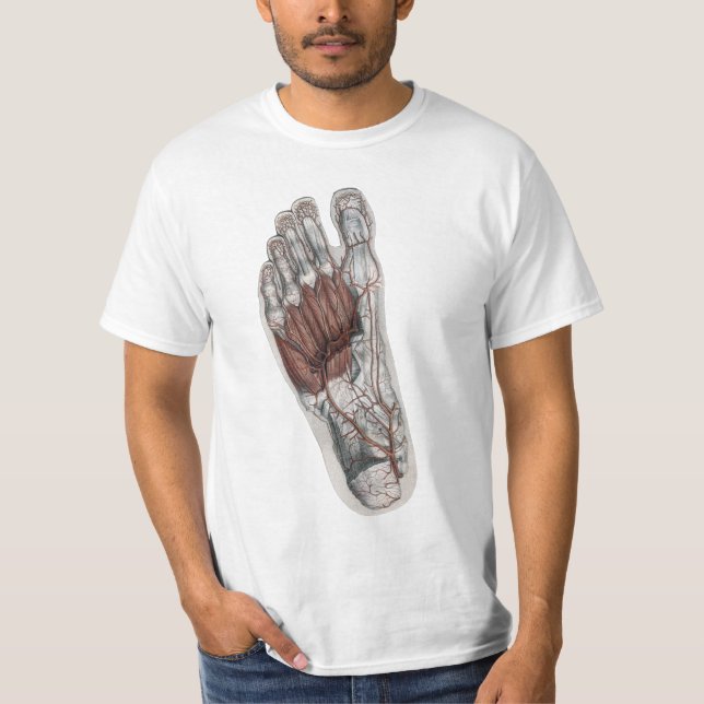 Camiseta Pegada de Anatomia Humana Vintage Podologia Pé (Frente)