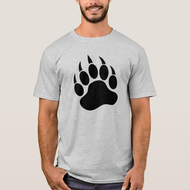 Camiseta Pegada de pata de urso preto frente e verso (Frente)