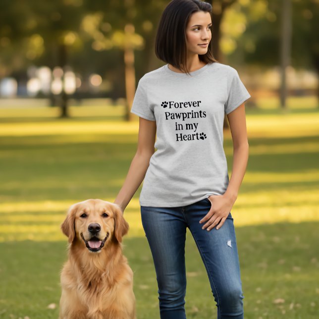 Camiseta Pegada de Pata no Meu Coração (Criador carregado)