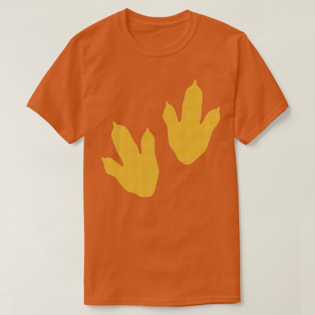 Camiseta Pegada do Dinossauro Amarelo (Frente do Design)