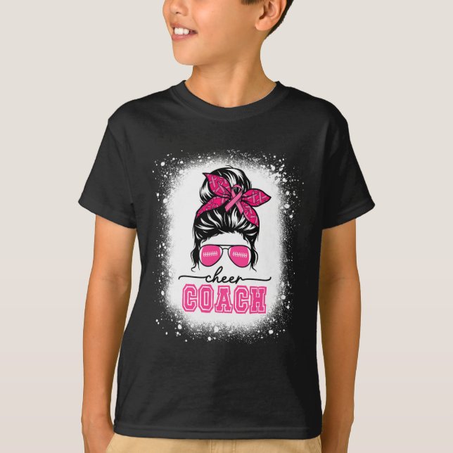 Camiseta Pegada Mensageira Mamãe Cheer Treinador Ble Cancer (Frente)