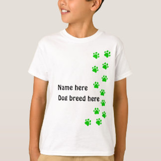 Camiseta Pegada verde escura - adicione seu nome ou raça de