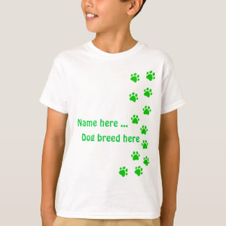 Camiseta Pegada verde escuro - adicione seu nome ou raça de
