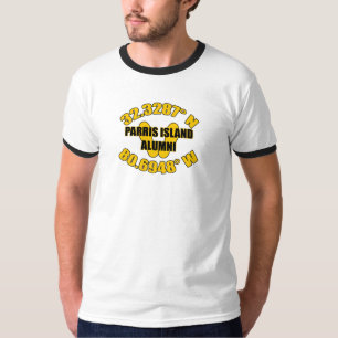 Camiseta Pegadas Amarelas da Ilha de Parris/ Longitude e La
