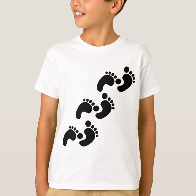 Camiseta pegadas bonitos do bebê (Frente)
