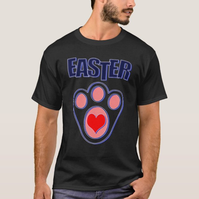 Camiseta Pegadas de coelho da Páscoa do felz pascoa (Frente)