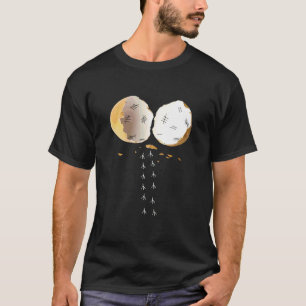 Camiseta Pegadas de Galinha Deixando Ovo Quebrado Engraçado