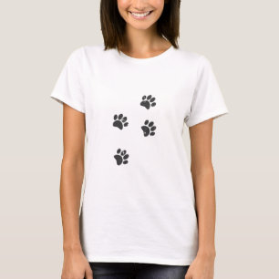 Camiseta Pegadas de Pata de Cachorro Distressed