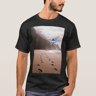 Camiseta Pegadas havaianas na areia