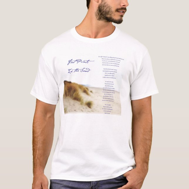 Camiseta pegadas na areia (Frente)