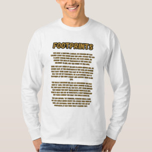 Camiseta Pegadas Na Oração Da Areia Mente Longa Capa