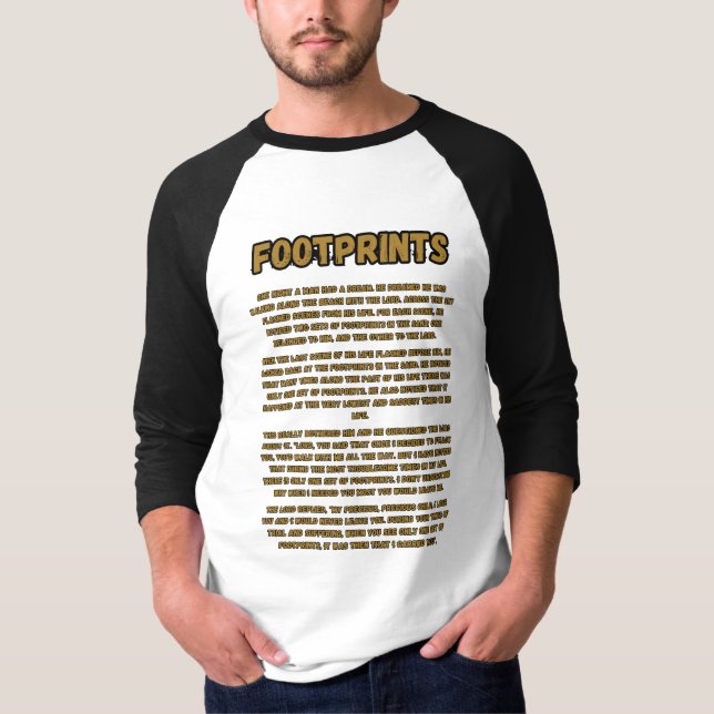 Camiseta Pegadas na Oração de Areia 3/4 (Frente)