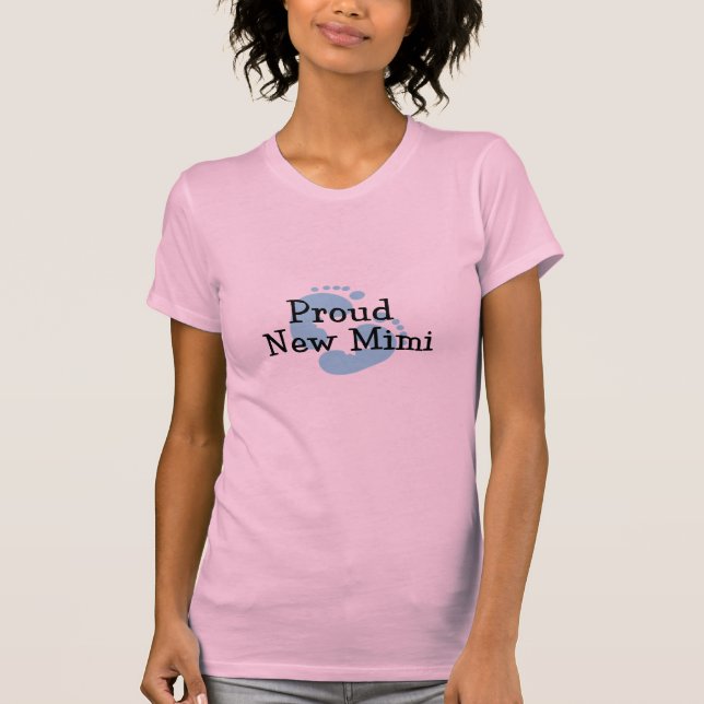 Camiseta Pegadas novas orgulhosas do bebé Mimi (Frente)