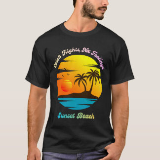 Camiseta Pegar voos, não sentimentos - Praia do pôr do sol