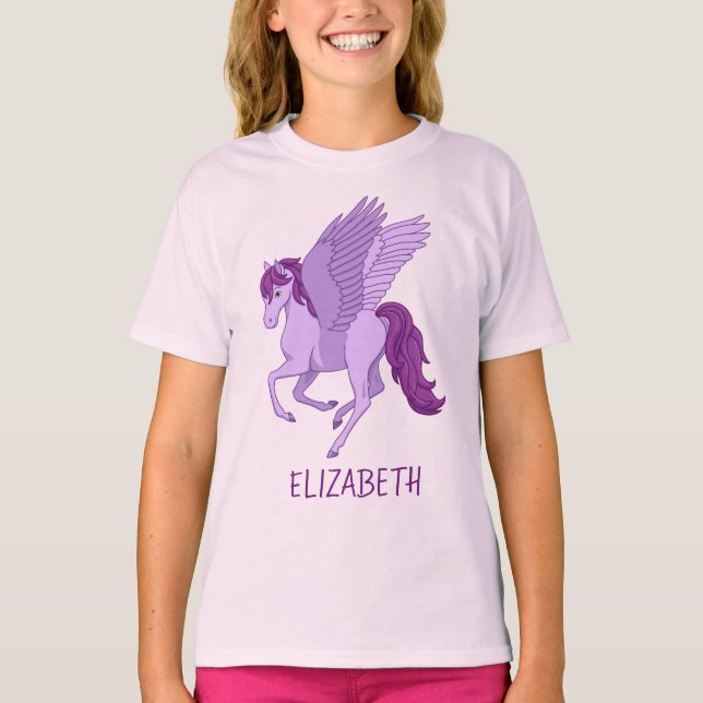 Camiseta Pegasus, Cavalo Voador Roxo (Frente)
