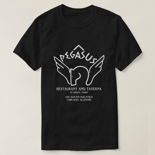 Camiseta Pegasus Restaurant e Taverna, Chicago, IL (Frente do Design)