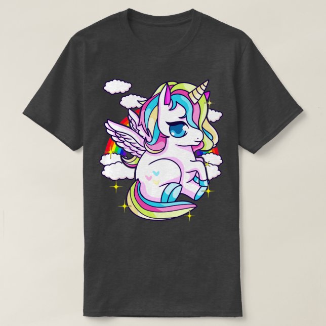 Camiseta Pegasus Unicorn Cute (Frente do Design)